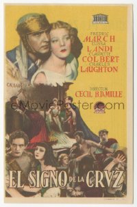 8r1119 SIGN OF THE CROSS Spanish herald R1940s DeMille, Fredric March, Elissa Landi, different!