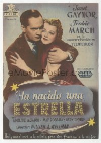 8r1132 STAR IS BORN Spanish herald 1946 William Wellman, c/u of Janet Gaynor hugging Fredric March!