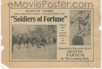 8r0447 SOLDIERS OF FORTUNE herald R1910s Dustin Farnum in his very first movie, ultra rare!