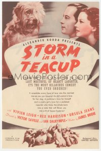 8r0452 STORM IN A TEACUP herald 1937 reporter Rex Harrison & Vivien Leigh with dog, very rare!