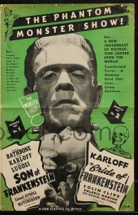 8r0632 SON OF FRANKENSTEIN/BRIDE OF FRANKENSTEIN pressbook 1948 Boris Karloff as the monster!