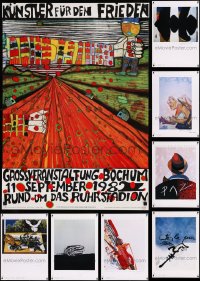 8s0725 LOT OF 12 UNFOLDED GERMAN 23.5X33 ART PRINTS 1980s a variety of cool images!