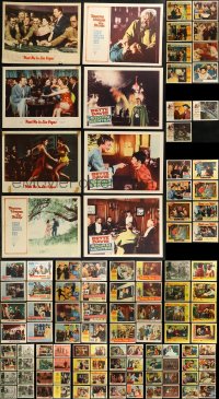 8s0168 LOT OF 123 1950S LOBBY CARDS 1950s incomplete sets from a variety of different movies!