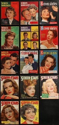 8s0450 LOT OF 14 MOVIE MAGAZINES 1940s filled with great images & articles!