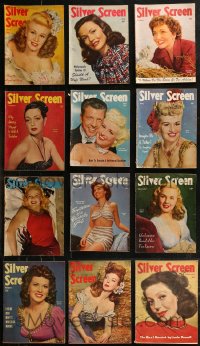 8s0454 LOT OF 12 SILVER SCREEN MOVIE MAGAZINES 1945-1950 filled with great images & articles!