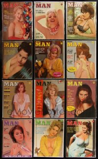 8s0562 LOT OF 12 MODERN MAN 1964 MAGAZINES 1964 filled with sexy nude images & great articles!