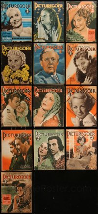 8s0520 LOT OF 13 PICTUREGOER 1935 ENGLISH MOVIE MAGAZINES 1935 filled with great images & articles!