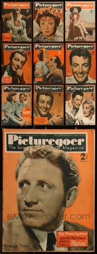 8s0525 LOT OF 13 PICTUREGOER 1937 ENGLISH MOVIE MAGAZINES 1937 filled with great images & articles!