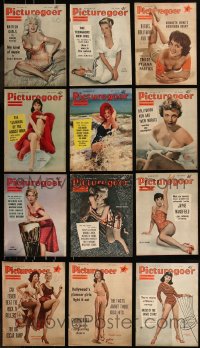 8s0552 LOT OF 12 PICTUREGOER 1957 ENGLISH MOVIE MAGAZINES 1957 filled with great images & articles!