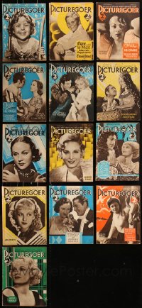 8s0516 LOT OF 13 PICTUREGOER 1934 ENGLISH MOVIE MAGAZINES 1934 filled with great images & articles!