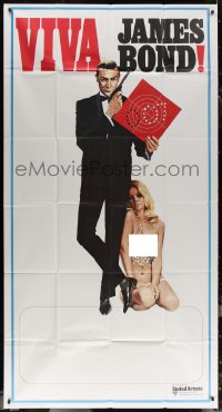 8t0315 VIVA JAMES BOND int'l 3sh 1970 artwork of Sean Connery & sexy babe in see-through outfit!