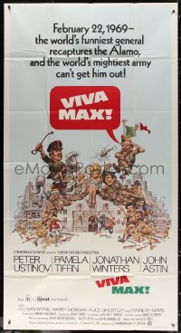 8t0316 VIVA MAX 3sh 1970 Peter Ustinov, Jonathan Winters, great Jack Davis art of top cast!