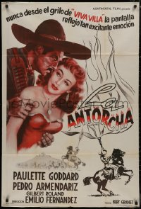 8t0154 TORCH Argentinean R1960s different art of sexy Paulette Goddard & Pedro Armendariz!