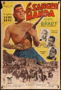 8t0158 VANISHING AMERICAN Argentinean 1955 Zane Grey, c/u of barechested Navajo Indian Scott Brady!