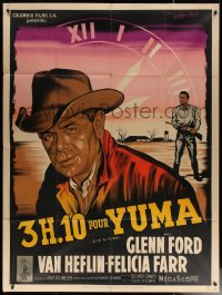 8t0708 3:10 TO YUMA French 1p 1957 Glenn Ford, Van Heflin, Elmore Leonard, different art!