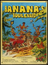 8t0748 BANANA'S BOULEVARD French 1p 1986 great cartoon art of beach party by Patrick Claeys!