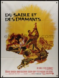 8t1209 TWIST OF SAND French 1p 1969 Richard Johnson & Honor Blackman searching desert for treasure!