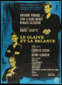 8t1210 TWO ARE GUILTY style B French 1p 1964 Le Glaive et la balance, Anthony Perkins, Rau art!