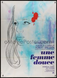 8t1216 UNE FEMME DOUCE French 1p 1969 Robert Bresson's Une femme douce, wonderful art by Chica!