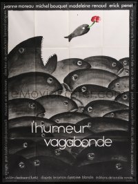 8t1218 VAGABOND HUMOR French 1p 1972 L'humeur Vagabonde, creepy art of many fish with human eyes!