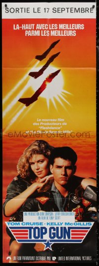 8t0704 TOP GUN French door panel 1986 great image of Tom Cruise & Kelly McGillis, Navy fighter jets!