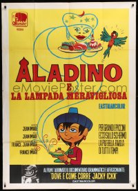 8t0416 ALADDIN & HIS MAGIC LAMP Italian 1p 1975 art from cute French fantasy cartoon!