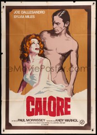 8t0418 ANDY WARHOL'S HEAT Italian 1p 1974 Andy Warhol, naked Joe Dallesandro & clothed Sylvia Miles!