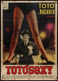 8t0623 TOTOSEXY Italian 1p 1963 Fiorenzi art of sexy showgirl's legs standing over worried Toto!