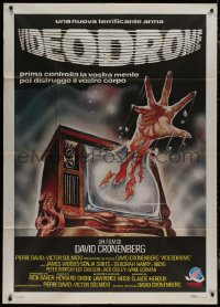 8t0630 VIDEODROME Italian 1p 1985 David Cronenberg, best different art of hand reaching from TV!