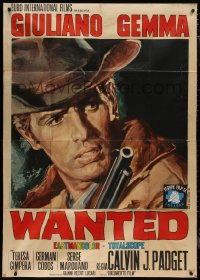 8t0634 WANTED Italian 1p 1967 cool spaghetti western artwork of Giuliano Gemma!