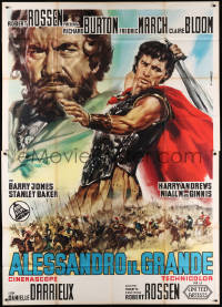 8t0329 ALEXANDER THE GREAT Italian 2p R1960s different Casaro art of Richard Burton & Frederic March!