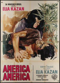 8t0331 AMERICA AMERICA Italian 2p 1965 Elia Kazan, different Symeoni art of lovers embracing!