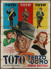 8t0404 TOTO THE THIRD MAN Italian 2p 1951 great art of Toto in different costumes, ultra rare!