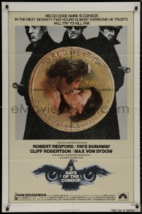 8w0666 3 DAYS OF THE CONDOR 1sh 1975 CIA analyst Robert Redford & Faye Dunaway!