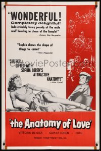 8w0695 ANATOMY OF LOVE 1sh 1959 Tempi nostri, great image of sexy Sophia Loren, Vittorio de Sica!