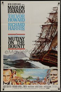 8w1090 MUTINY ON THE BOUNTY style B 1sh 1962 Marlon Brando, art by Smith & Henninger!