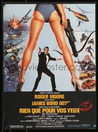 8x0339 FOR YOUR EYES ONLY French 15x21 1981 Roger Moore as James Bond 007, cool Brian Bysouth art!