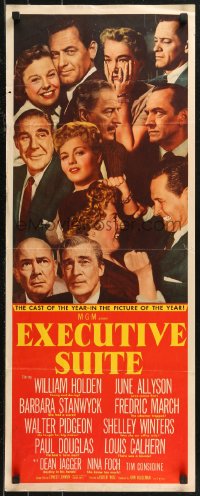 8x0462 EXECUTIVE SUITE insert 1954 William Holden, Barbara Stanwyck, Fredric March, June Allyson