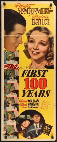 8x0468 FIRST 100 YEARS insert 1938 artwork of Robert Montgomery & Virginia Bruce!