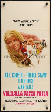 8x0837 FAR FROM THE MADDING CROWD Italian locandina 1968 close-up art of Julie Christie, Finch!