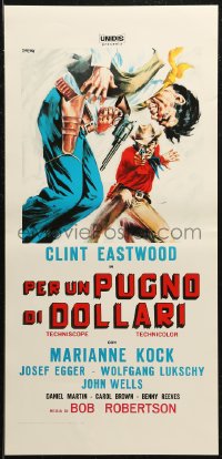 8x0843 FISTFUL OF DOLLARS Italian locandina R1970s different artwork of generic cowboy by Symeoni!