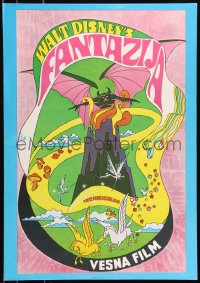 8x0147 FANTASIA Yugoslavian 19x27 R1970s Disney musical cartoon classic, wild psychedelic artwork!