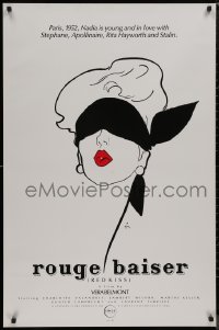 8y1190 RED KISS 1sh 1986 Rouge Baiser, cool minimalist art of sexy masked woman by Rene Gruau!