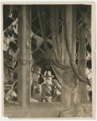 8z0372 LONDON AFTER MIDNIGHT 7.75x9.75 still 1927 detective Lon Chaney & Walthall by broken window!