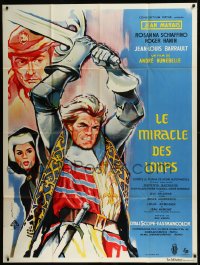 9b1347 BLOOD ON HIS SWORD French 1p 1964 Tealdi art of Jean Marais with sword & Maria Schiaffino!