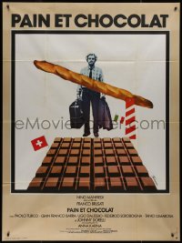 9b1356 BREAD & CHOCOLATE French 1p 1977 Nino Manfredi, Brusati, Pane e Cioccolata, Ferracci art!