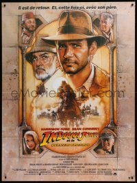 9b1520 INDIANA JONES & THE LAST CRUSADE French 1p 1989 art of Ford & Connery by Drew Struzan!