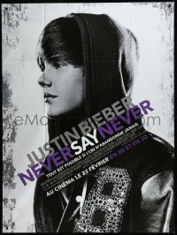9b1533 JUSTIN BIEBER: NEVER SAY NEVER advance French 1p 2011 great close up of the young pop star!