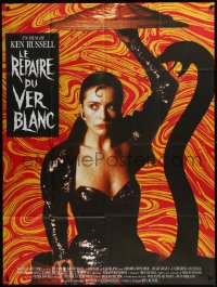 9b1546 LAIR OF THE WHITE WORM French 1p 1990 Ken Russell, image of sexy Amanda Donohoe with snake shadow!