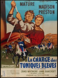 9b1548 LAST FRONTIER French 1p 1956 art of Victor Mature, Anne Bancroft & cavalry men, Anthony Mann!